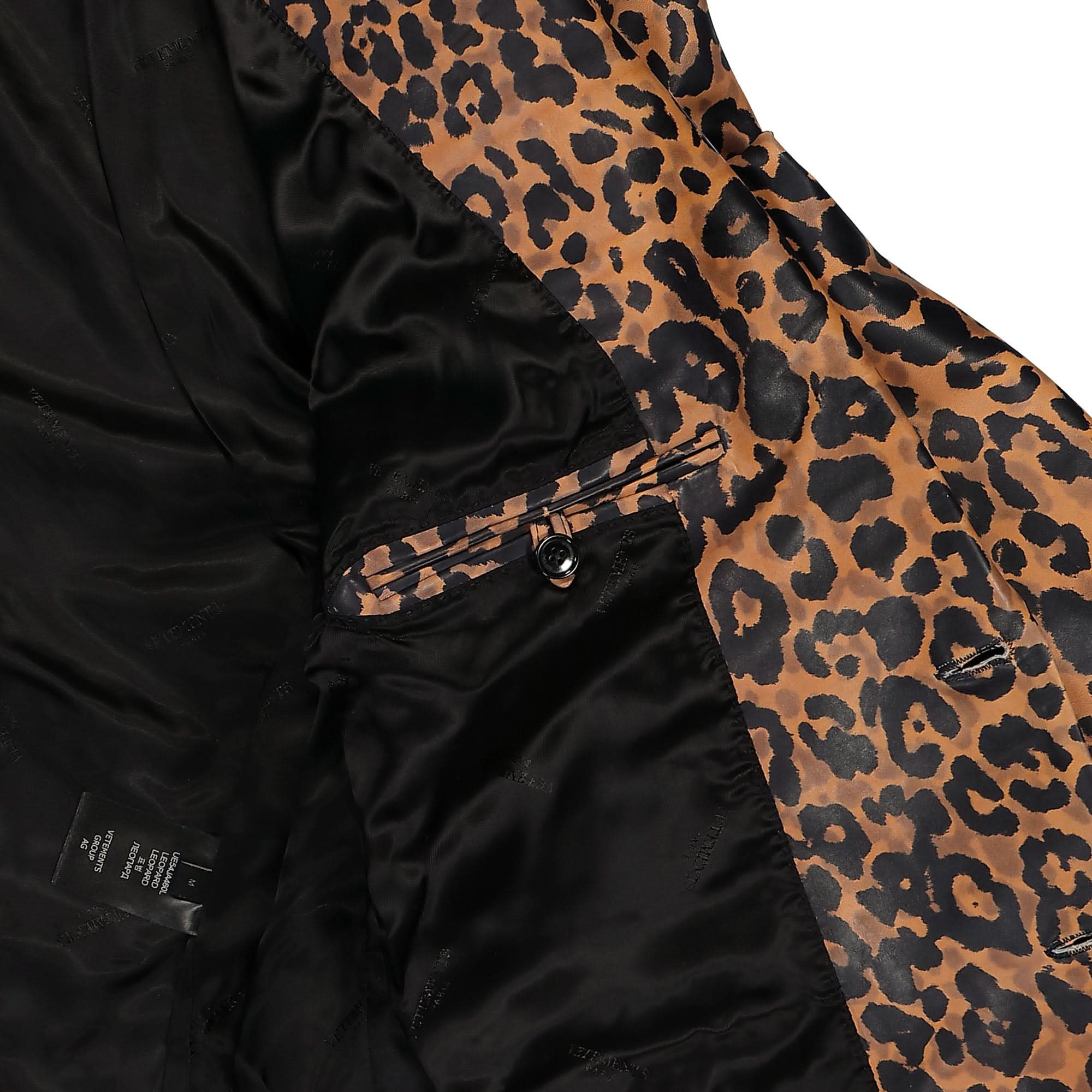 Leopard Boxy Leather Jacket - Image 7