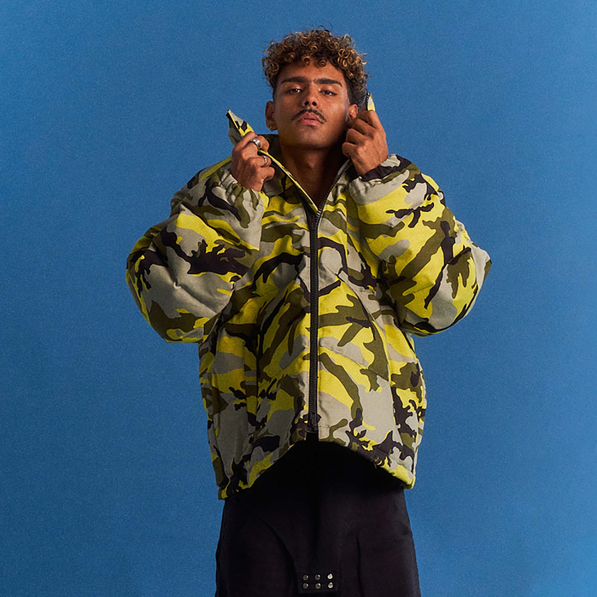 Neon Camo Logo Puffer Jacket - Image 2