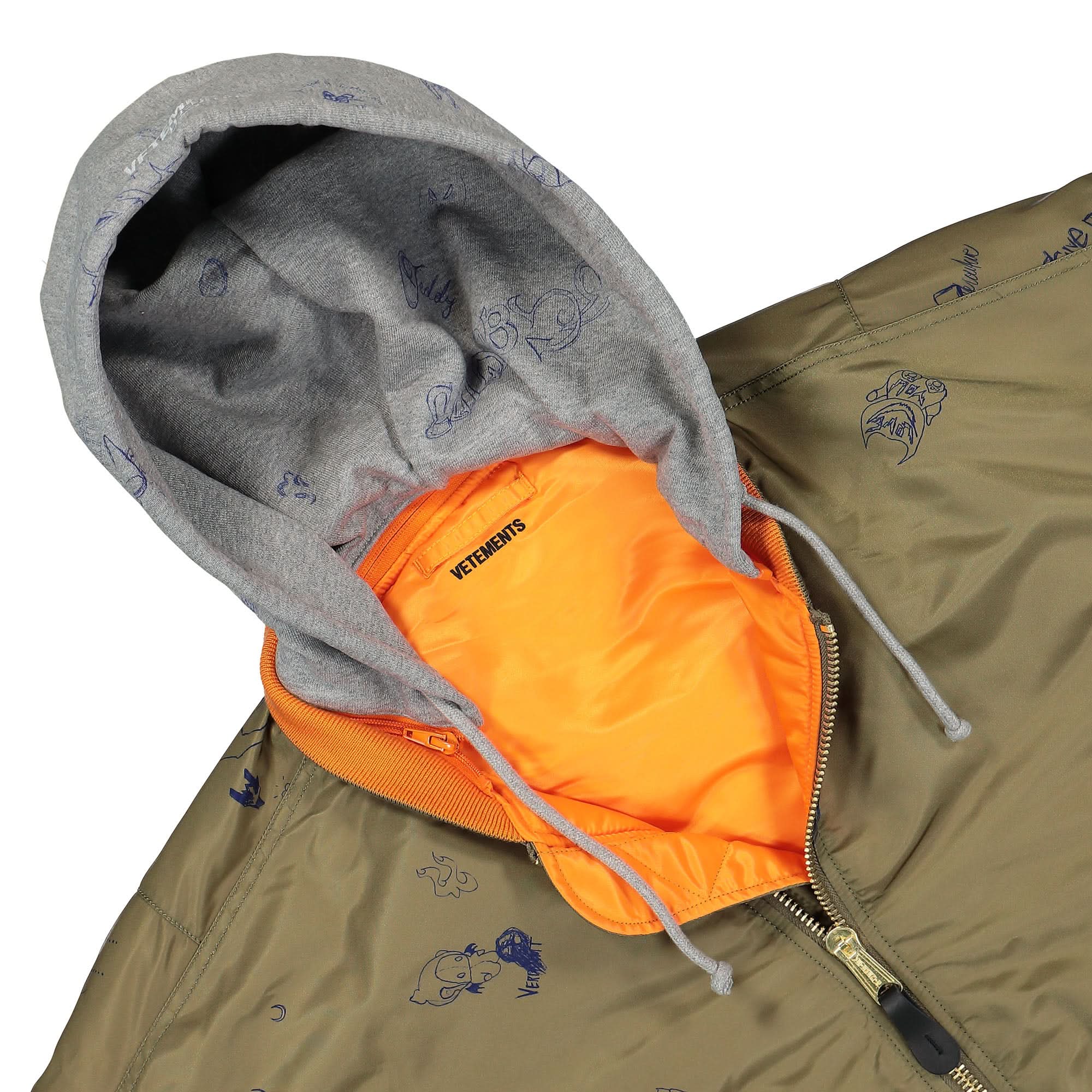 Scribbled Hooded Bomber Jacket - Image 4