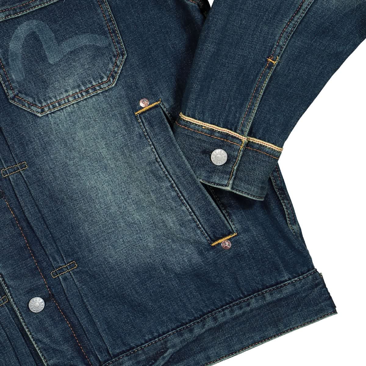 Woven Discharge and EMB Freehand Stitching Daicock DN Jacket - Image 4