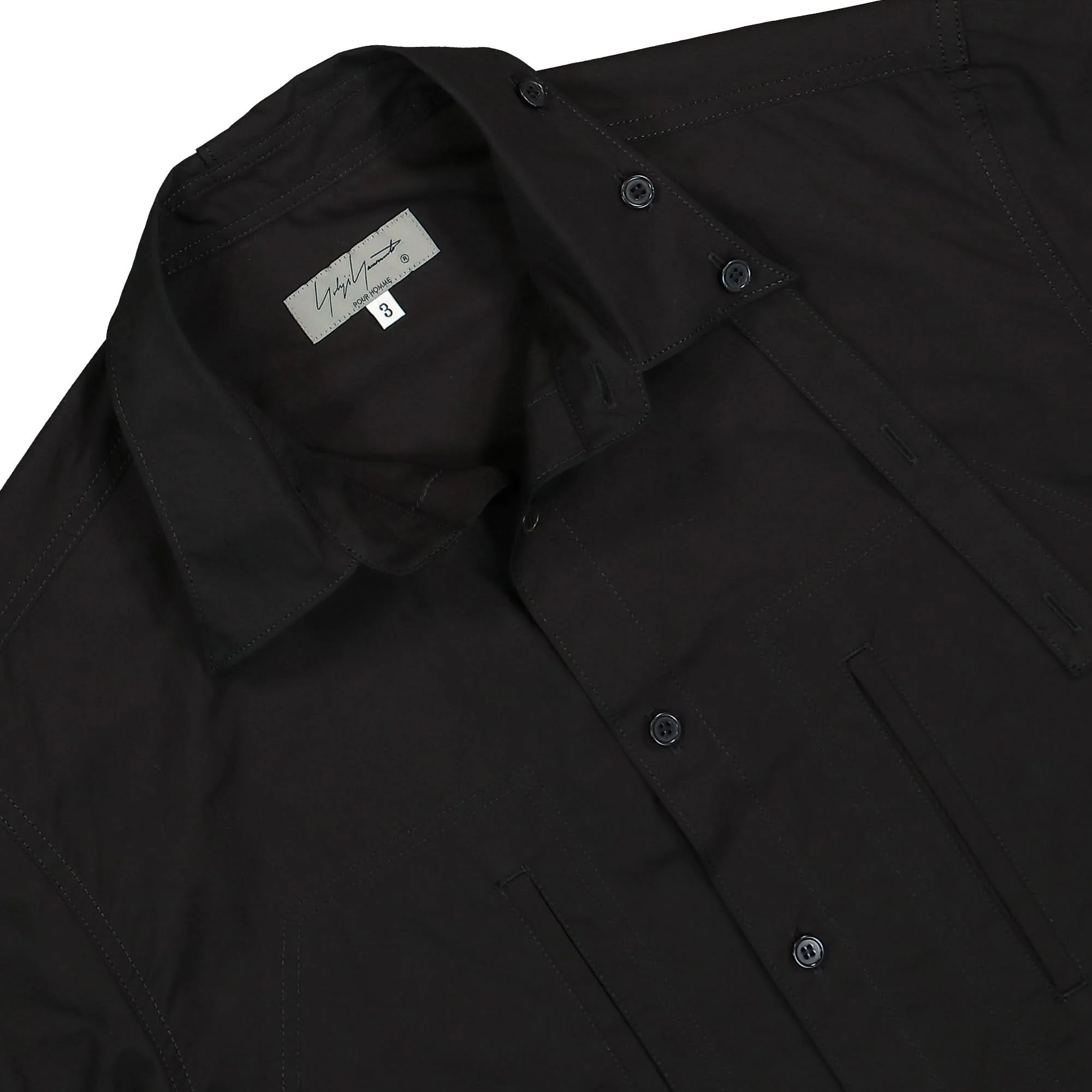 J-Chain Stitch String Collar Shirt - Image 3